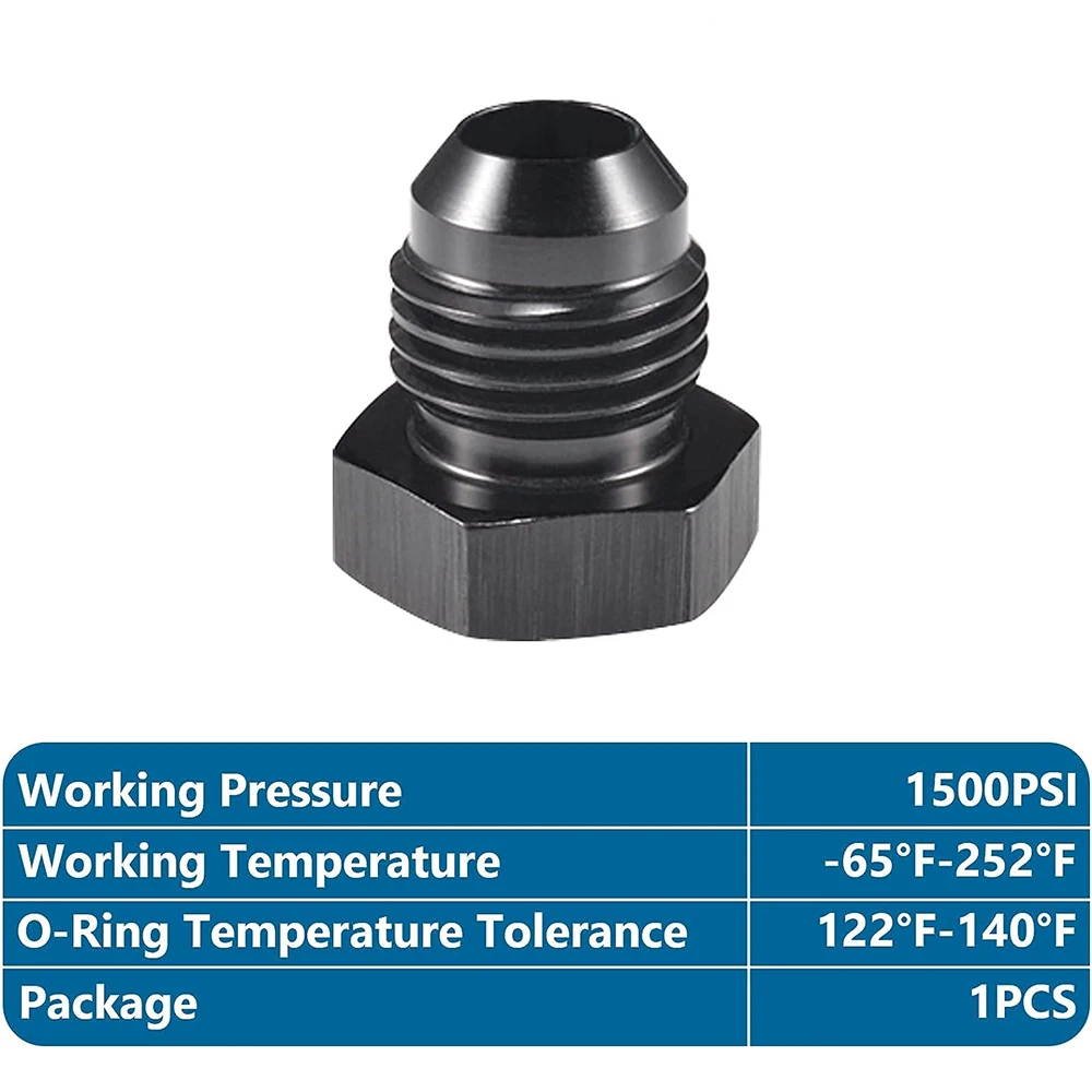 Color: Orange, Ships From: CHINA - AN4 AN6 AN8 AN10 AN12 Aluminum Male Flare Blanking Plug Fitting Hex Cap Connector Lock Hose Fitting Tube Adapter Anodized