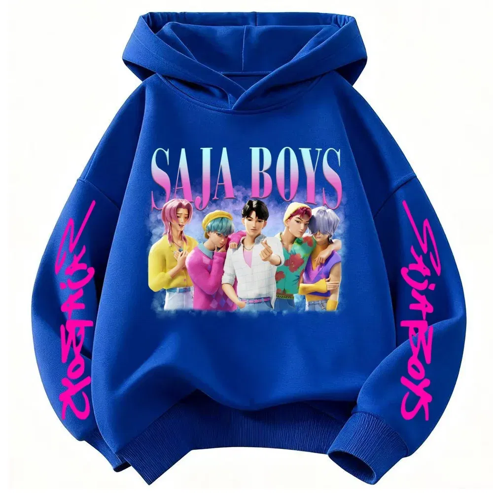 Color: black, Kid Size: 6 - k-pop sajaboys Christmas Kpop Witch Hunt Group Autumn/Winter Cartoon Hoodie Set for Boys, Girls & Kids ?»?