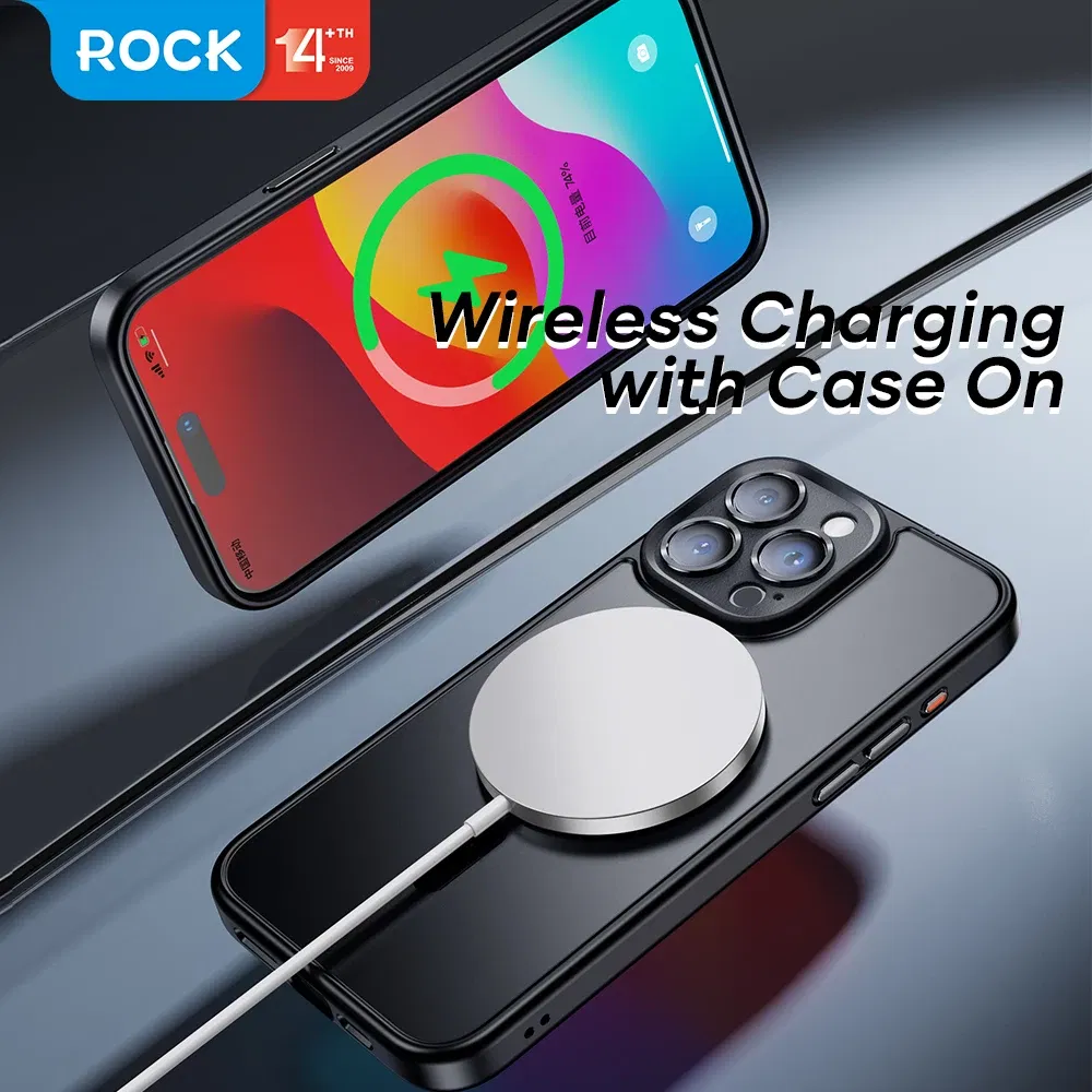 Color: WHITE, Material: ABS - ROCK Translucent Case for iPhone 15 Pro Max Cover 2023 Anti-knock Matte TPU Bumper Case for iPhone 15 Pro 15 Plus PC Back Cover
