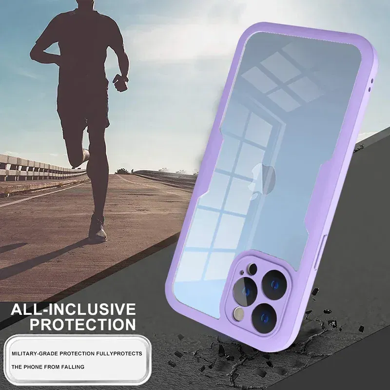 Color: Blue, Compatible-Phone Models: For iPhone 11, Ships From: CN - Clear 360 Full Wrap Phone Case For iPhone 17 Pro Max 16 15 14 13 12 11 SE2/SE3 Xr Xs 8 Plus Film With Lens Protection Back Cover
