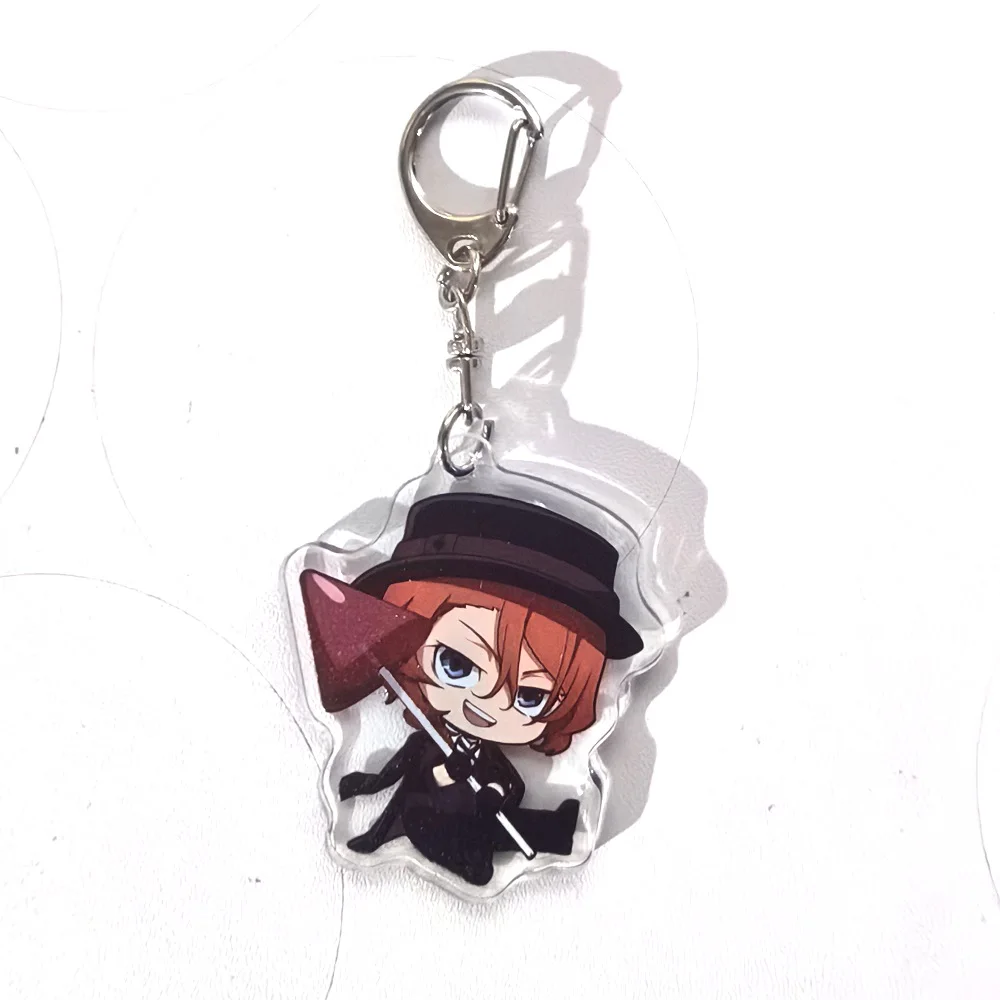 Color: Red, Size: 6 cm - Anime Bungou Stray Dogs Arcylic Keychain Atsushi Nakajima Dazai Flower Key Chain Women Men Accessories Bag Pendant Chaveio Gifts
