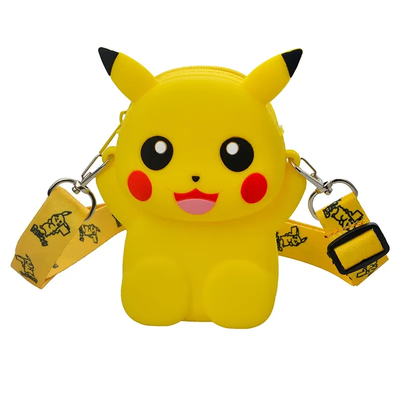 Color: black - Pokemon Bag Crossbody Bags for Children Mini Coin Purse Kawaii Fashion Toy Anime Action Figures Pikachu Eevee Funny Modelding