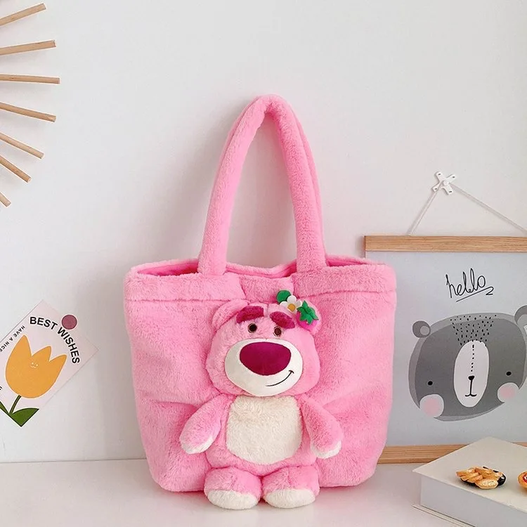 Color: WHITE - Disney Anime Lilo & Stitch Toy Kawaii Messenger Bag Girl Heart Handbag Stitch Doll Children Cartoon Soft Sweetheart Shoulder Bag