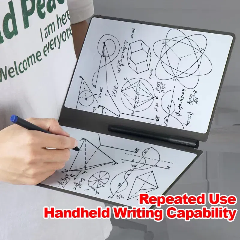 Color: Option 1 - Erasable Whiteboard Notebook A5 Leather Portable Drafting Notebook Writing Board Desktop Memo Pad