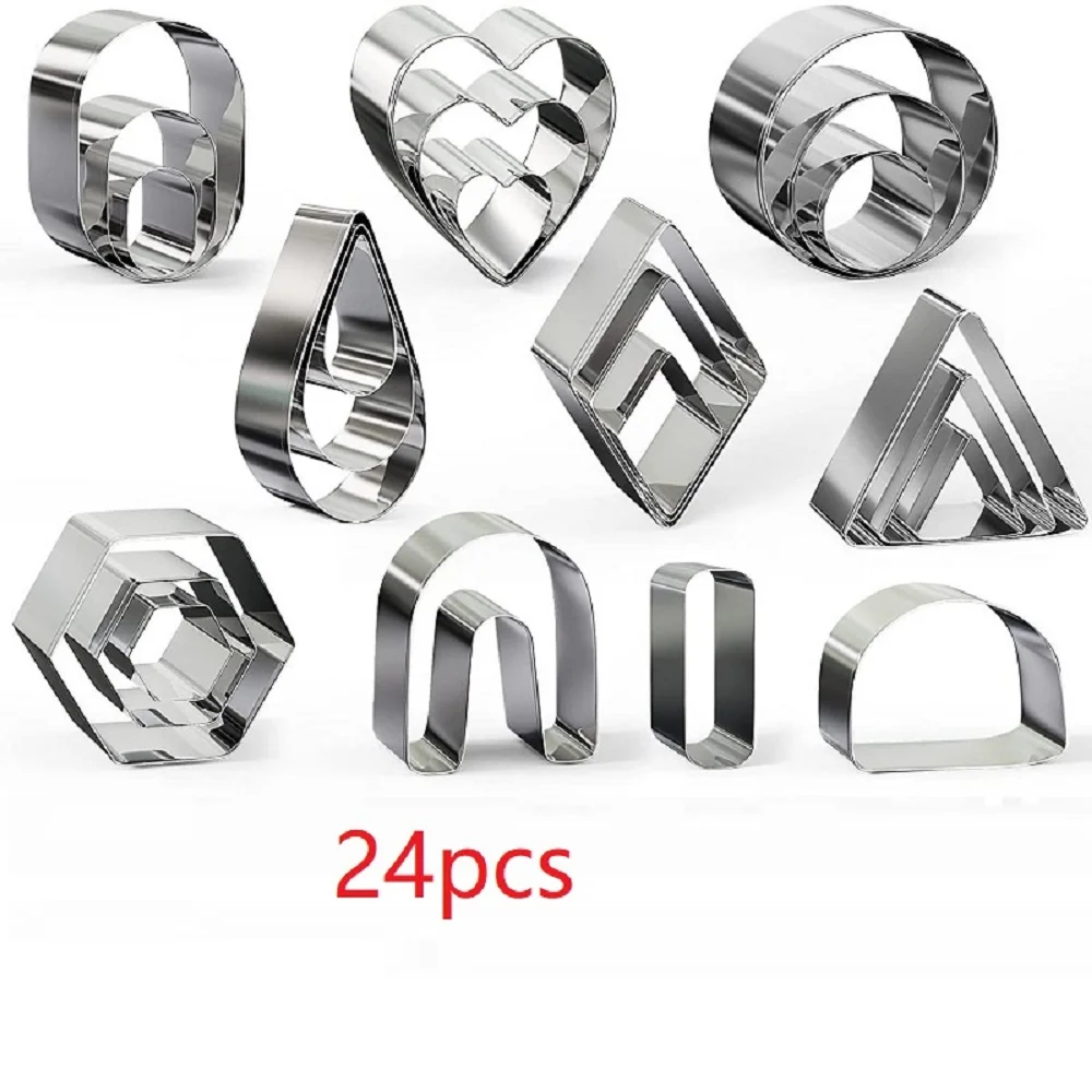 Color: Light Grey - Stainless Steel Polymer Pottery Clay Cutter Tool DIY Ceramic Craft Cutting Mold for Earring Jewelry Pendant Making