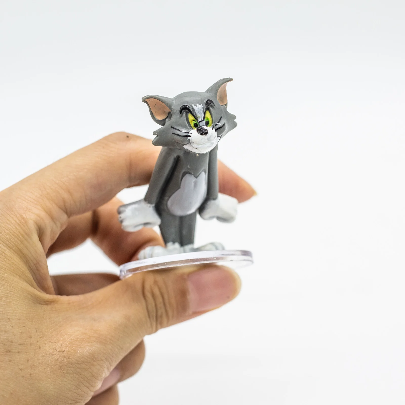 Color: Beige - Action Figure Anime Mini Doll Cute Spike Dog Toms Cat Jerry Mouse Funny Cartoon Figurine Table Ornaments Kids Birthday Gifts