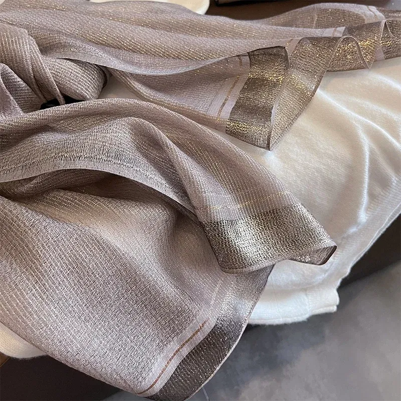 Color: Gold, Size: One Size - 2023 New Women Scarf Winter Warm Solid Silk Wool Shawls Lady Wraps Bufanda Floral Pashmina Luxury Embroidery Warn Scarves