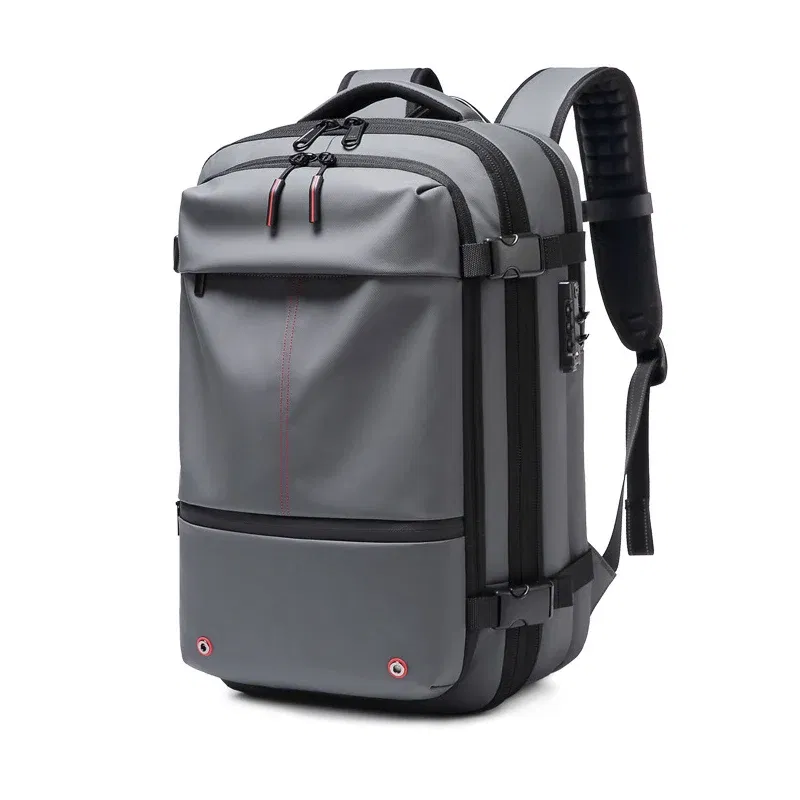Color: light yellow - Men Travel Backpack vacuum compression 17 inch Laptop Backpack Business Large Capacity school Backpack Expanded Hiking backpack