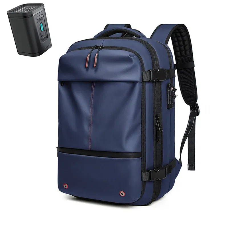 Color: light yellow - Men Travel Backpack vacuum compression 17 inch Laptop Backpack Business Large Capacity school Backpack Expanded Hiking backpack