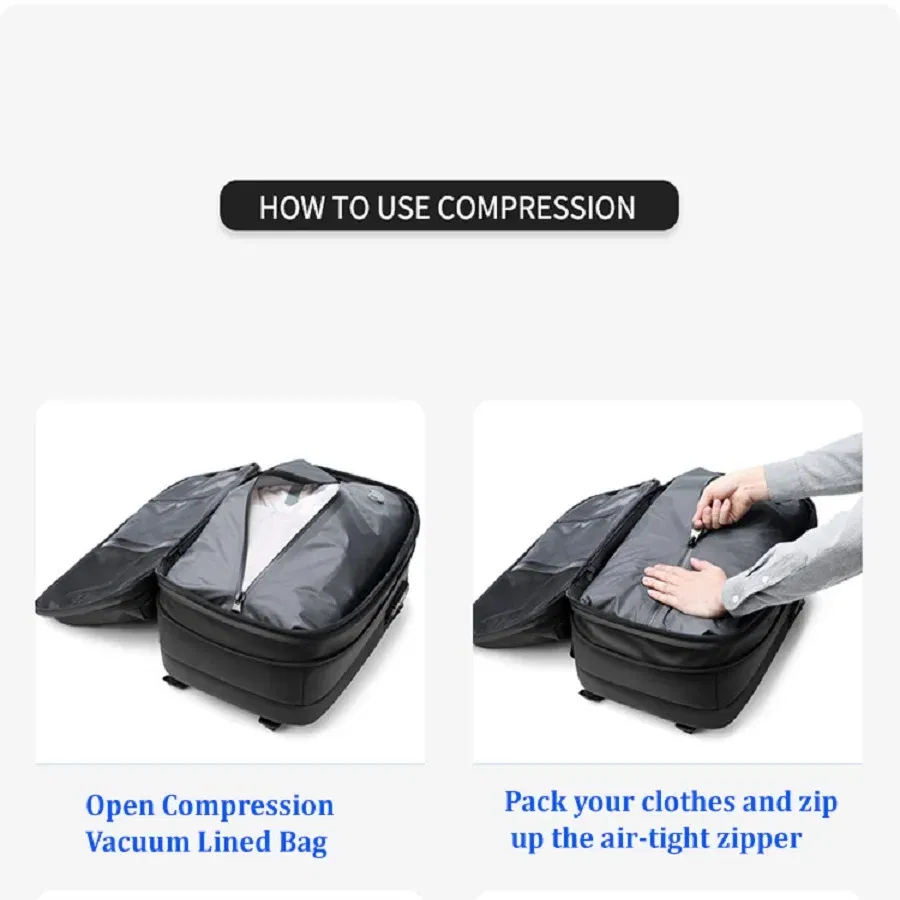 Color: light yellow - Men Travel Backpack vacuum compression 17 inch Laptop Backpack Business Large Capacity school Backpack Expanded Hiking backpack