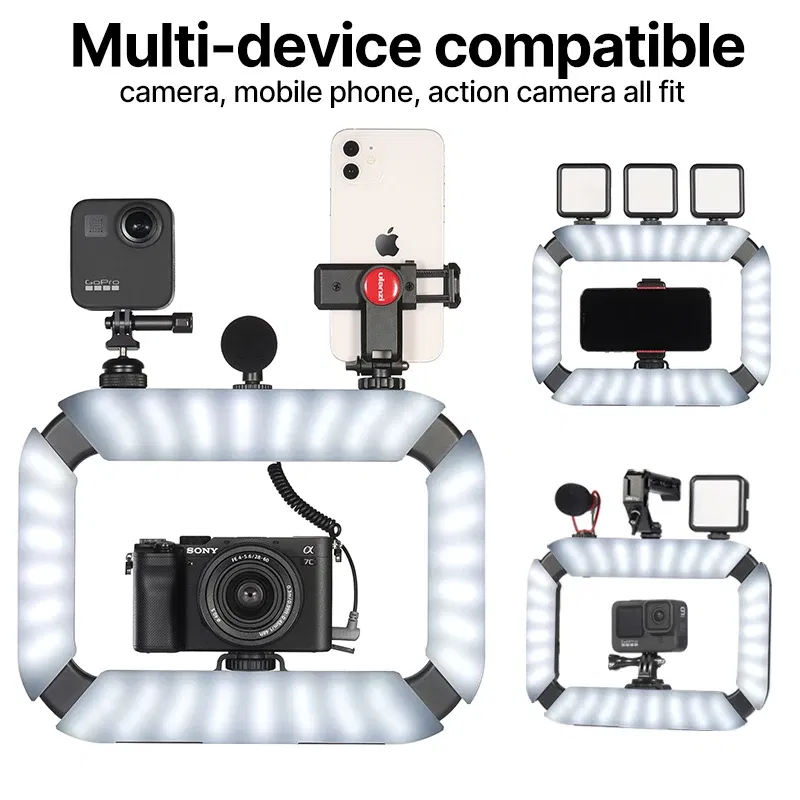 Color: Gold, Ships From: CHINA - New! Ulanzi U200 U-200 Smartphone Video Rig LED Video Light 2 in 1 Ring Light Cold Shoe for Microphone Tiktok Youtube Live Rig