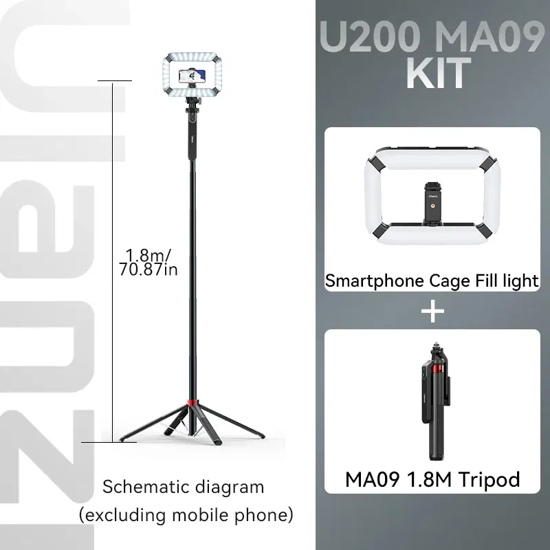 Color: Gold, Ships From: CHINA - New! Ulanzi U200 U-200 Smartphone Video Rig LED Video Light 2 in 1 Ring Light Cold Shoe for Microphone Tiktok Youtube Live Rig