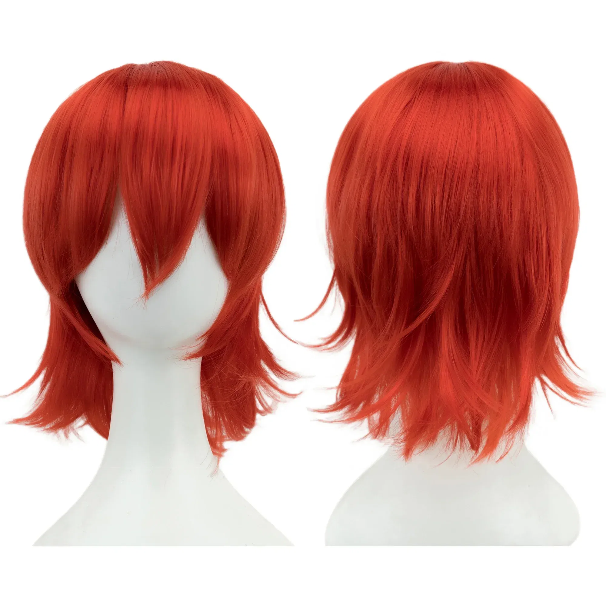 Color: green, Stretched Length: 12INCHES - Synthetic Unisex 12 Inches Short Cosplay Hair Party BOB Wigs with Bangs Pink Blonde Orange Halloween Costume Lolita Wig