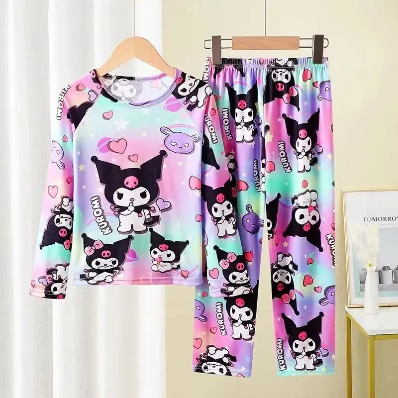 Color: Red, Kid Size: 4T - 2pcs/set New Disney Stitch Children Pyjamas for Boys and Girls Sets Kid Minnie Home Wear Travel Casual Sleepwear Suit Cute Gift