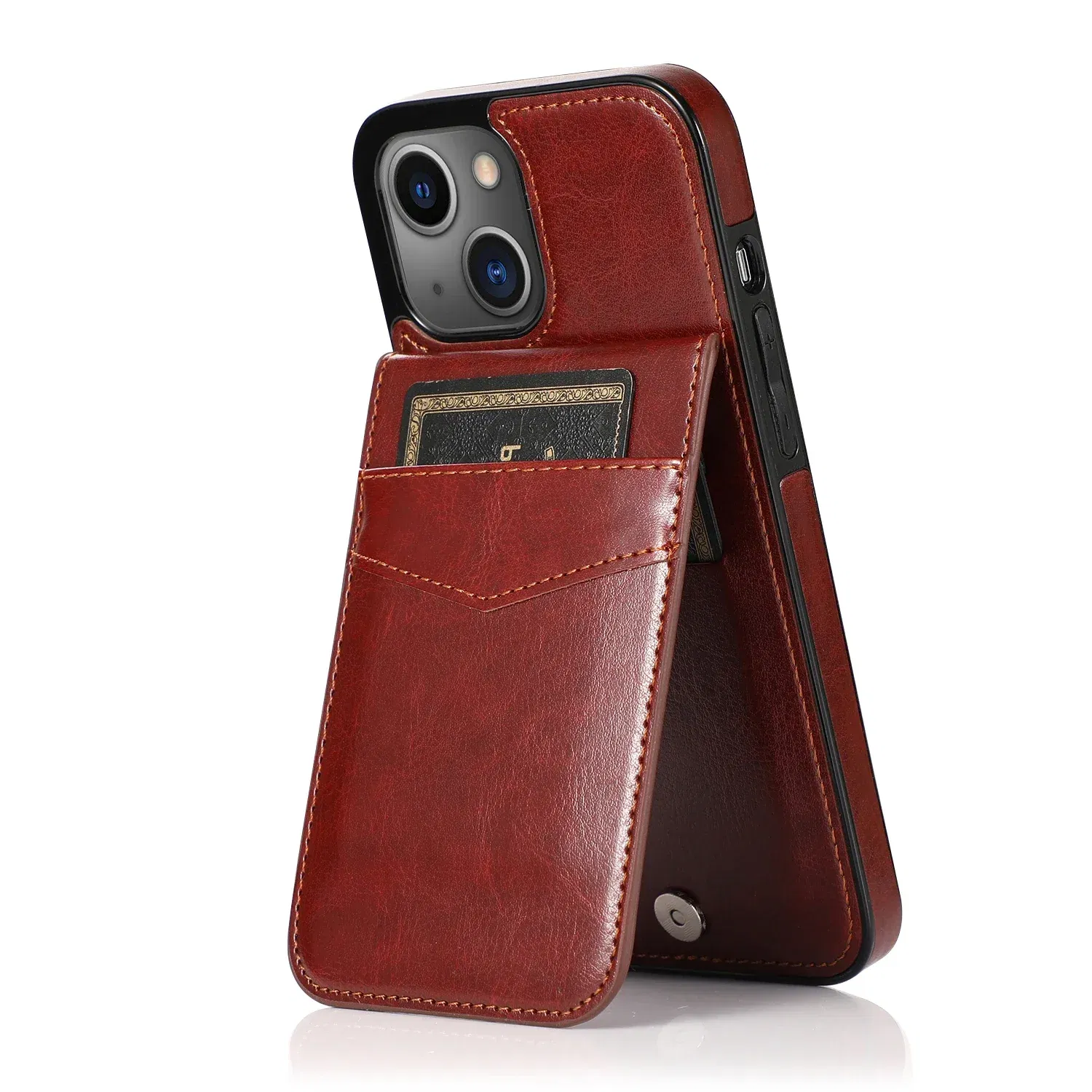 Color: Beige, Material: TPU - Faux Leather Wallet Kickstand Phone Case for IPhone 13 12 Mini 16E 16 15 14 11 Pro Max X XR XS 7 8 Plus Case with Credit Card