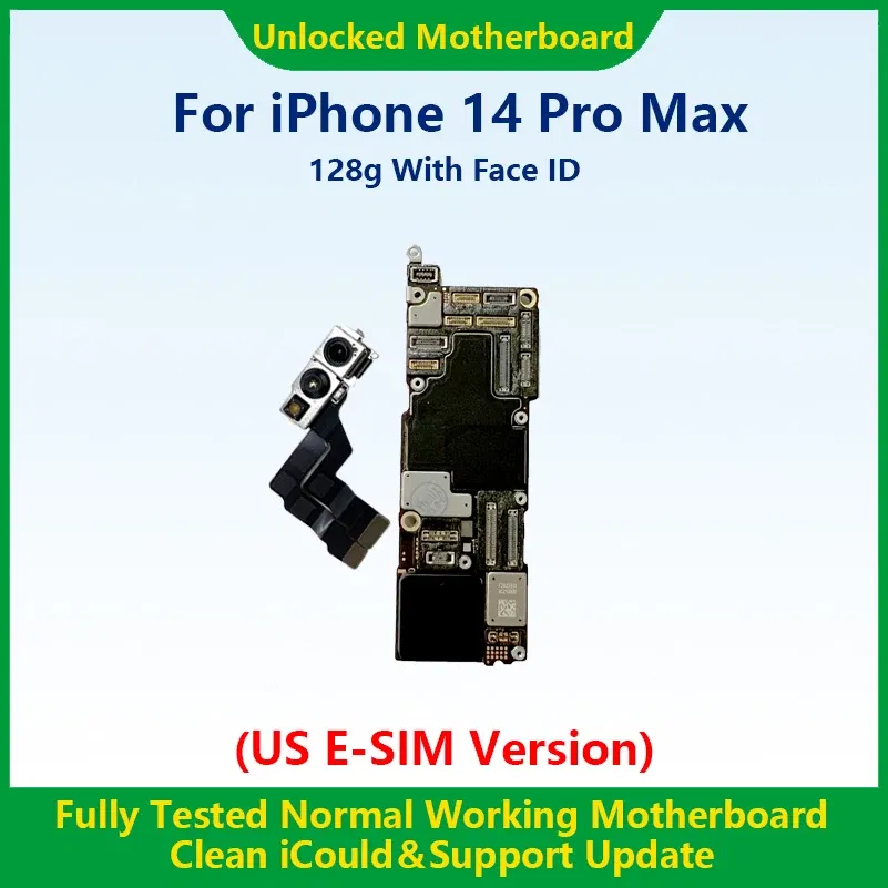 Color: Blue/Black, Ships From: CHINA - Top 100%Working Fully Tested Mainboard For iPhone 14 Pro Max Unlocked Motherboard With Face ID Cleaned iCloud US E-SIM Version