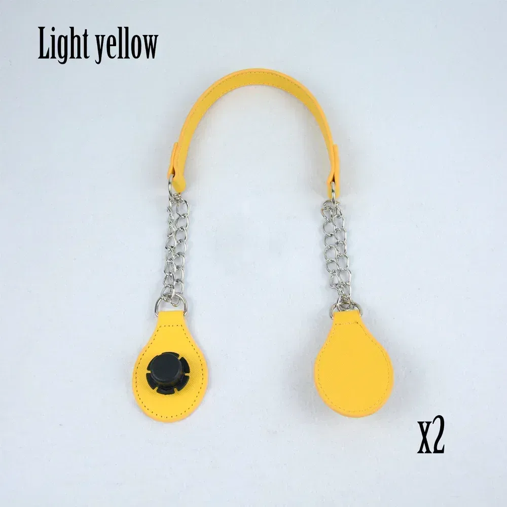 Color: Yellow, Ships From: CHINA - TANQU 1 Pair Long leather PU chain Handle with Tear Drop End Double Metal Chain for O Bag for EVA Obag Women Bag