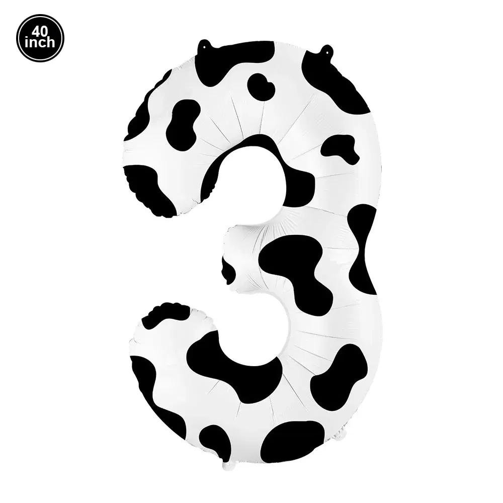 Color: Clear - Cow Party Supplies Standing Cow Balloon 40inch Number Balloon Cow Print Latex Balloon Children's Farm Birthday Party Decoration