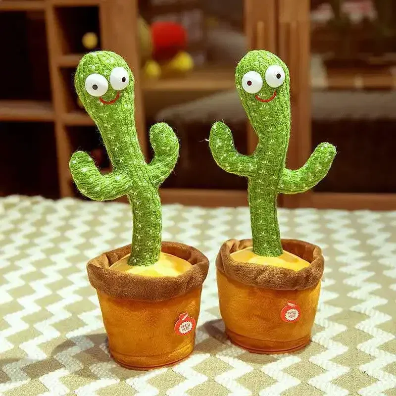 Color: Red - Dancing and Talking Cactus Toy Sunshine Cactus Children's Electronic Plush Toy with 120 Songs Children's Birthday Gifts