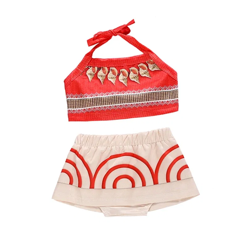 Color: Brown, Kid Size: 11 - Little Girls Dress up Moana Baby Kids Two Pieces Set Top +Pants Infant Vaiana Role Play Festival Princess Costume Casual Clothes