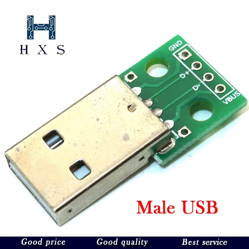 Color: Brown - 5pcs Micro Mini USB USB A Male USB 2.0 3.0 A Female USB B Connector Interface to 2.54mm DIP PCB Converter Adapter Breakout Board