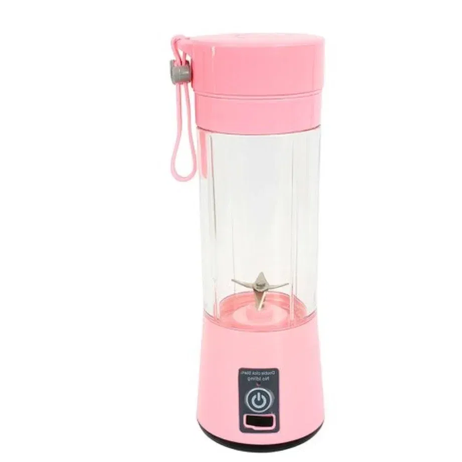 Color: Pink - Portable Mini Blender for Shakes and Smoothies Rechargeable USB 380ML Traveling Fruit Juicer Cup Hand Fruit Blender Juicing Cup