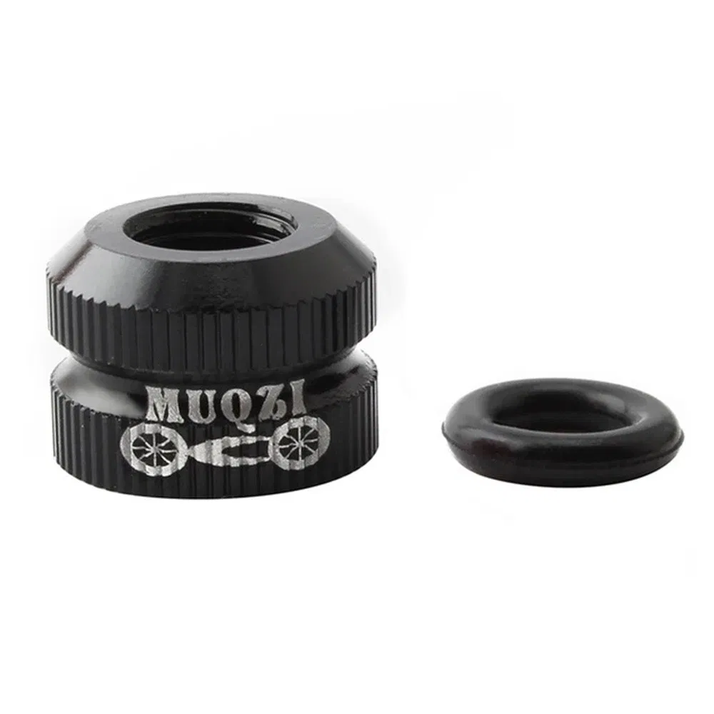 Color: black - 12*8.5mm Bike Vacuum Tire Law Mouth Nut Bicycle Valve Cover Replacement Tools Cycling Tire Repair Maintain Accessories