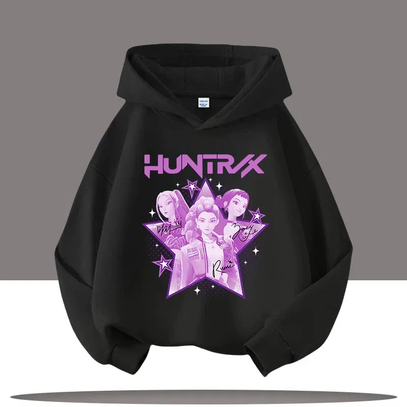 Color: WHITE, Kid Size: 4 - Y2K KPop Demon Hunters Hoodies Teenage Girls Boys Rumi KPop Demon Hunters Hoody Autumn Casual Long Sleeve Children's Clothing