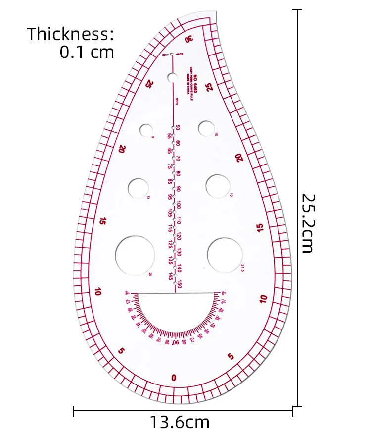 Color: light green - Empire sewing ruler and French curve, used for pattern making drafting, transparent plastic fashion designer ruler pieces assemb
