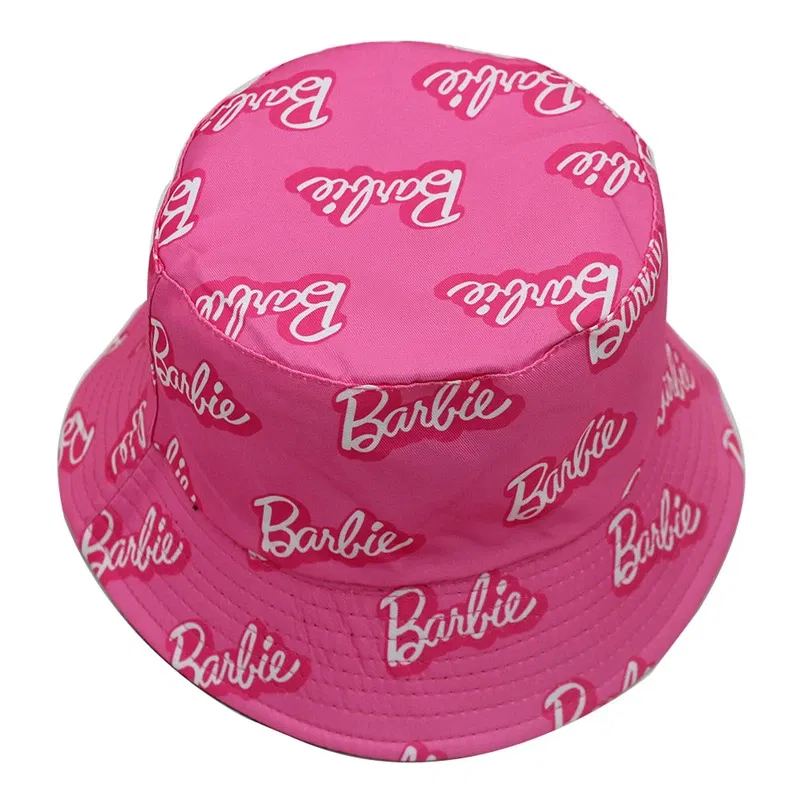 Fashion Barbie Women Sun Hat Cute Women Pink Barbie Bucket Hat Macaron Women's Casual Hat Ornaments Accessories Holiday Gifts