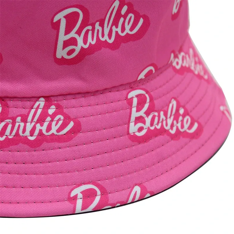 Fashion Barbie Women Sun Hat Cute Women Pink Barbie Bucket Hat Macaron Women's Casual Hat Ornaments Accessories Holiday Gifts