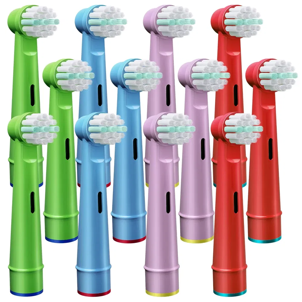 Color: Gold - Electric Toothbrush Replacement Heads Compatible with Kids Oral B Braun Soft Bristles and Small Brush Heads for Sensitive Teeth