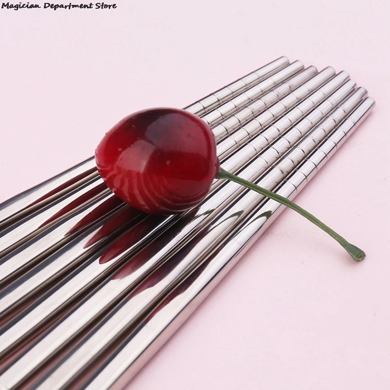 Color: Red, Ships From: CHINA - Gold Glossy Stainless Steel Chopsticks Korean Style Metal Chopstick Dessert Dinner Home Tableware Kitchen Tool Portable Reusable