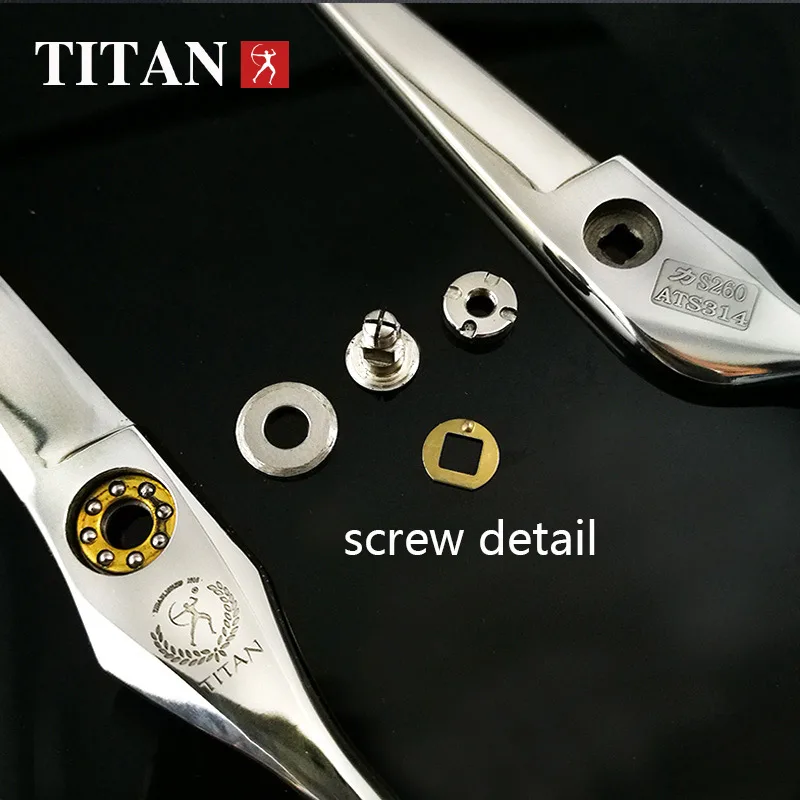Color: Red - TITAN professional barber scissors 6inch cutting hair thinning set shear JP ATS314 stainless steel