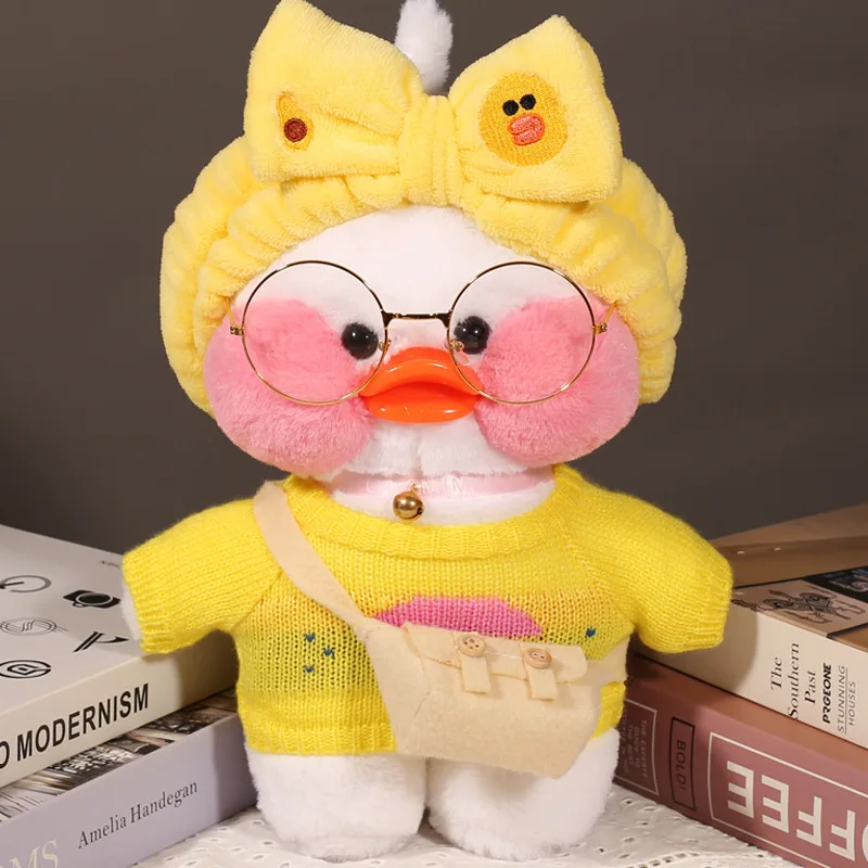 Color: Gold, Height: 11cm-30cm - 30cm Kawaii Lalafanfan Duck Plush Toy Cartoon Lalafanfan Duck Doll Soft Stuffed Animal Plushie Birthday Gifts For Girl Children