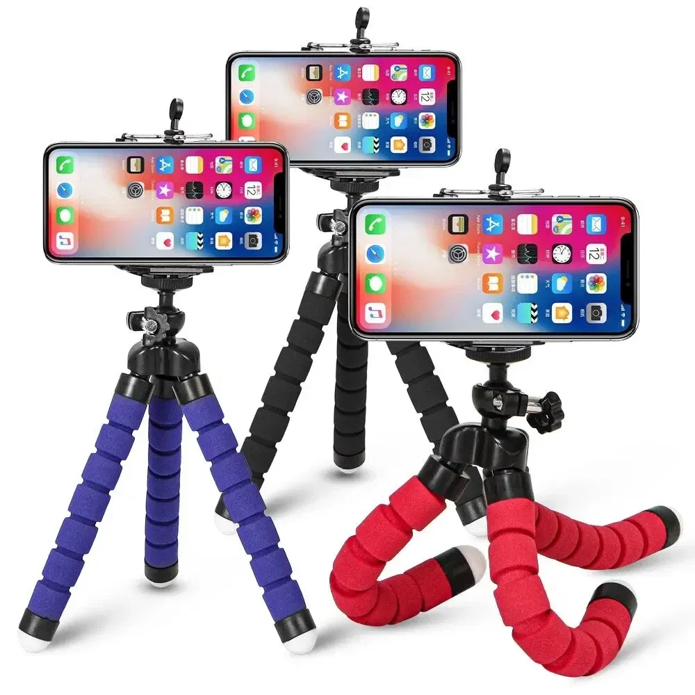 Color: Blue - Tripods Tripod For Phone Mobile Camera Holder Clip Smartphone Monopod Tripe Stand Octopus Mini Tripod Stativ For Phone
