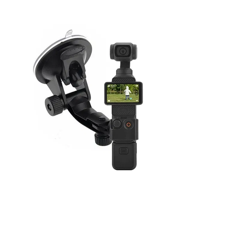 Color: Black - Gimbal Car Bracket Car Suction Cup Stable Mount Holder with Adapter Clip for DJI Pocket 3 Osmo Pocket 1/ 2 Camera Accessories