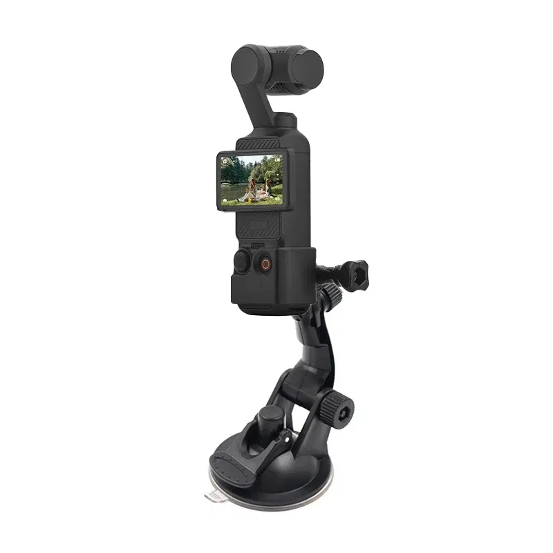Color: Black - Gimbal Car Bracket Car Suction Cup Stable Mount Holder with Adapter Clip for DJI Pocket 3 Osmo Pocket 1/ 2 Camera Accessories