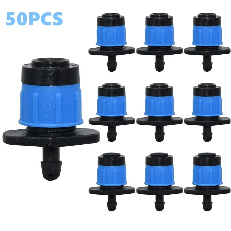 Color: Yellow - 50/100 PCS Garden Micro Watering Sprinklers 360 Degrees Rotating Nozzle Mini Spraying 4/7mm Hose for Flower Garden Greenhouse