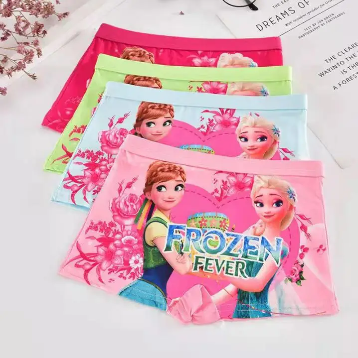 Color: black, Size: 12" - 1pcs Disney Frozen Pattern Panties Princess Anna Elsa Cartoon Print Baby Girl Underwear Summer Cotton Breathable Pants Clothing
