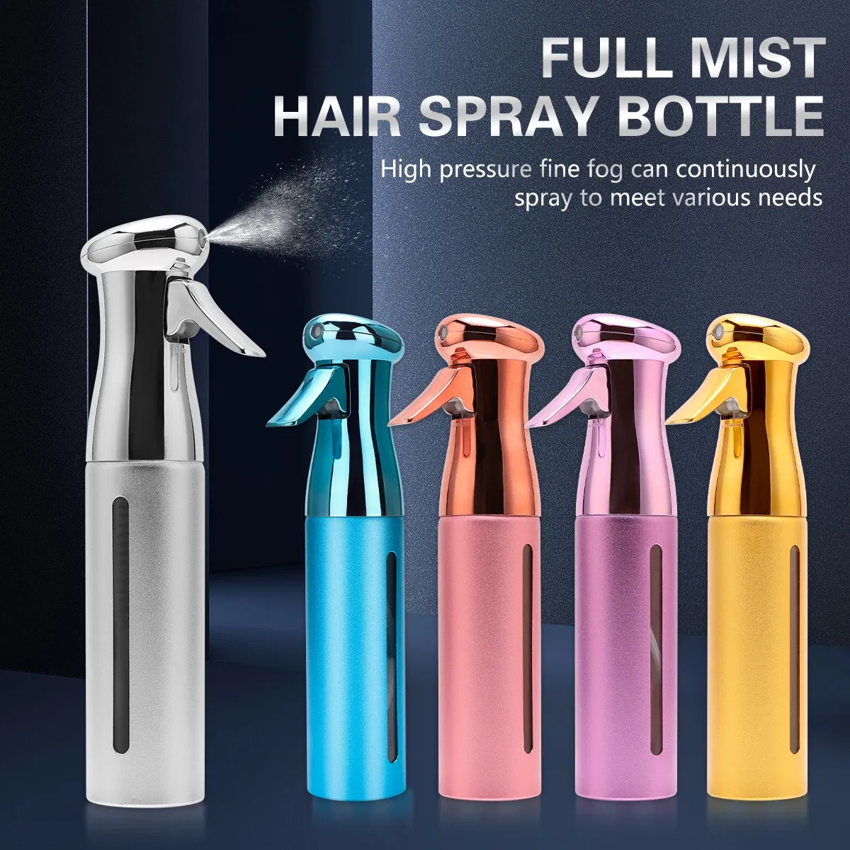 Color: Gold - 300ML Hairdressing Barber Spray Bottle High Pressure Pro Water Fine Mist Sprayer Haircut Barbershop Tools