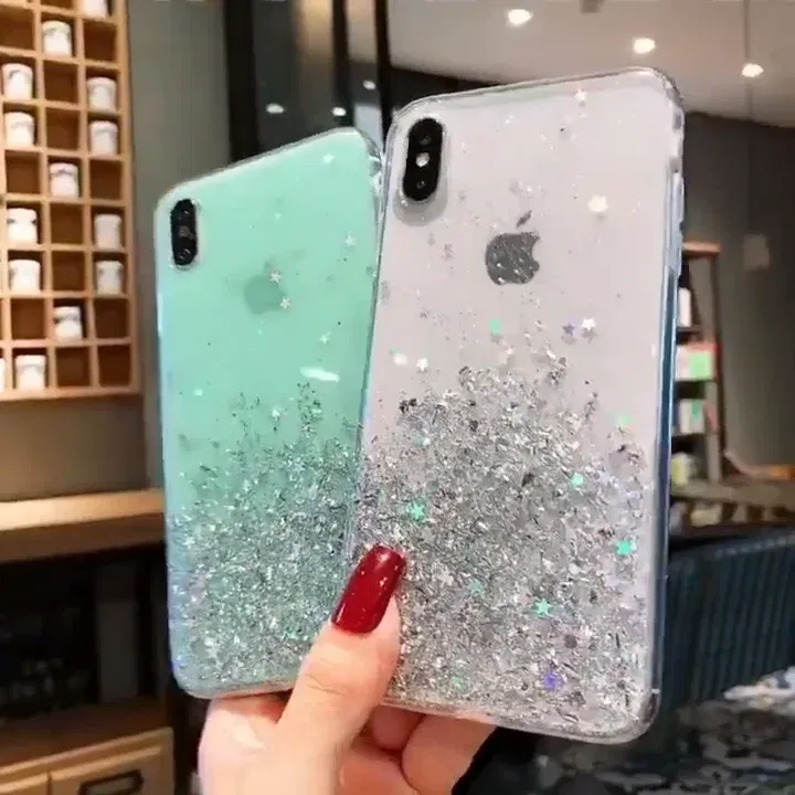 Color: green, Compatible-Phone Models: For iPhone 16 - 16 Pro Max, Epoxy Resin Case, iPhone 15 Case with Sequins, Epoxy Case, iPhone 14 Case, Glitter Girls Designs, 13 Pro Max, 15Pro
