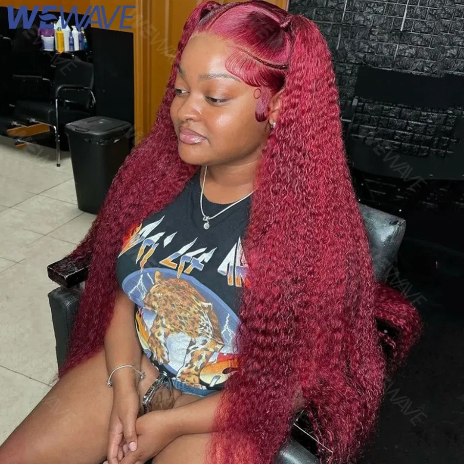 Color: T1B/613, Ships From: CHINA, Stretched Length: 36inches, Density: 210% - Red Curly Wigs 99J Burgundy 13X6 Hd Lace Frontal Human Hair Wig Colored Deep Wave Frontal Wig 13X4 Red Lace Front Human Hair Wig