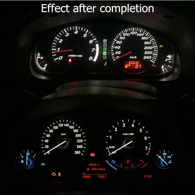 Emitting Color: Blue, Color Temperature: 3000K - 100pcsLED 3528 SMD Car Cluster Gauges Dashboard White Ice Blue Red Pink Green Red Instruments Panel Light Neo Wedge Bulbs