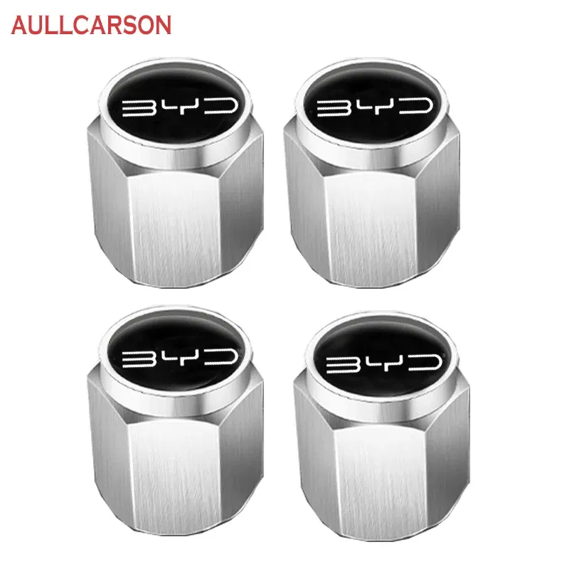Color: Black, Ships From: CHINA - Car Wheel Tire Air Valve Caps Stem Cover With Brand For BYD ATTO 3 Song Plus Tang Han TAN Seal Dolphin Mini Seagull Shark King