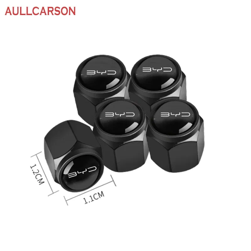 Color: Black, Ships From: CHINA - Car Wheel Tire Air Valve Caps Stem Cover With Brand For BYD ATTO 3 Song Plus Tang Han TAN Seal Dolphin Mini Seagull Shark King