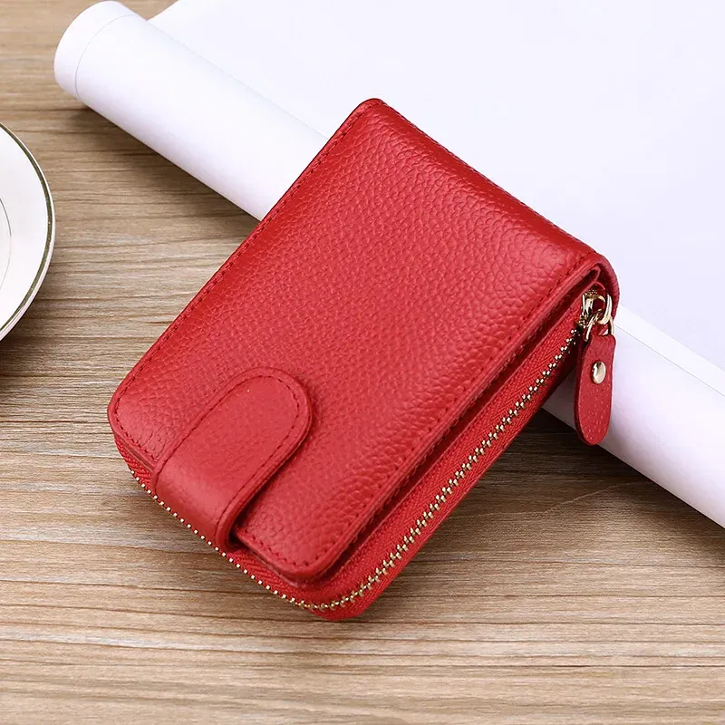 Color: Red, Ships From: CHINA - Genuine Leather Driver's License ID Card Holder Wallet Male and Female Credit Card Bag Large Capacity Card Case ID Bag
