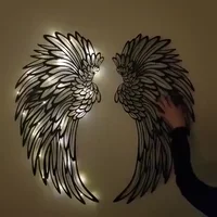 Last Day 49% Off - 1 Pair Angel Wings Metal Wall Art With LED Lights - Gift To Her