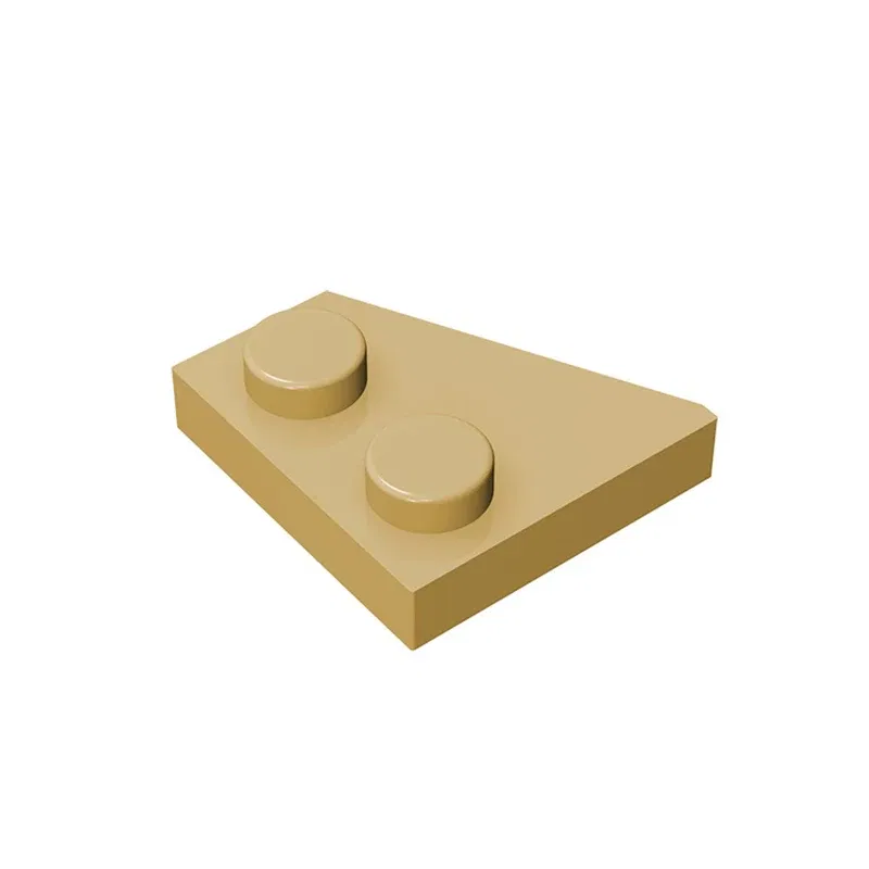 Color: LIGHT GRAY - Gobricks 10PCS Parts Wedge, Plate 2 x 2 Left Compatible with 24307 pieces of children's toys Building Blocks Educatonal Techni