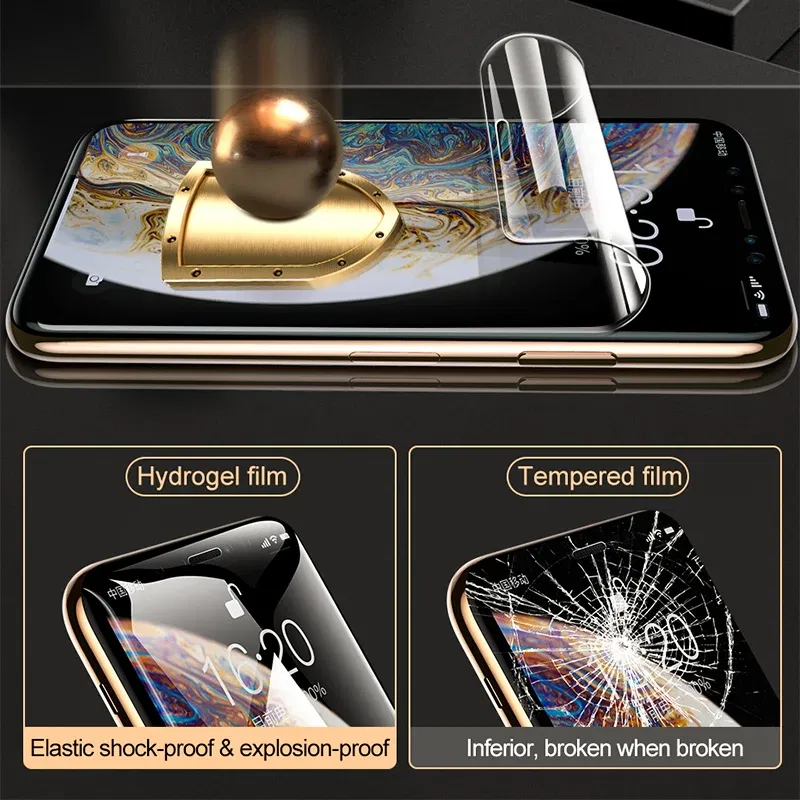 Color: Frosted - Protective Hydrogel Film for iPhone XS Max X XR Screen Protector for iPhone XR X XS Max (Not Glass) Protection Protect Foil Film